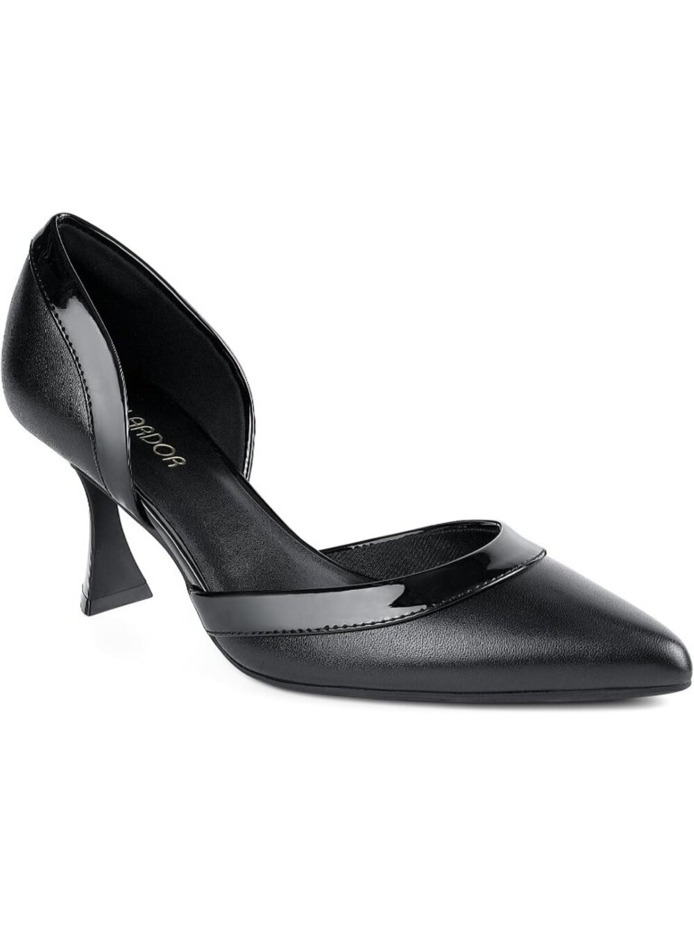 Women's Black Pu Low Heels Pointed Closed Toe Comfortable Stiletto Pumps Shoes